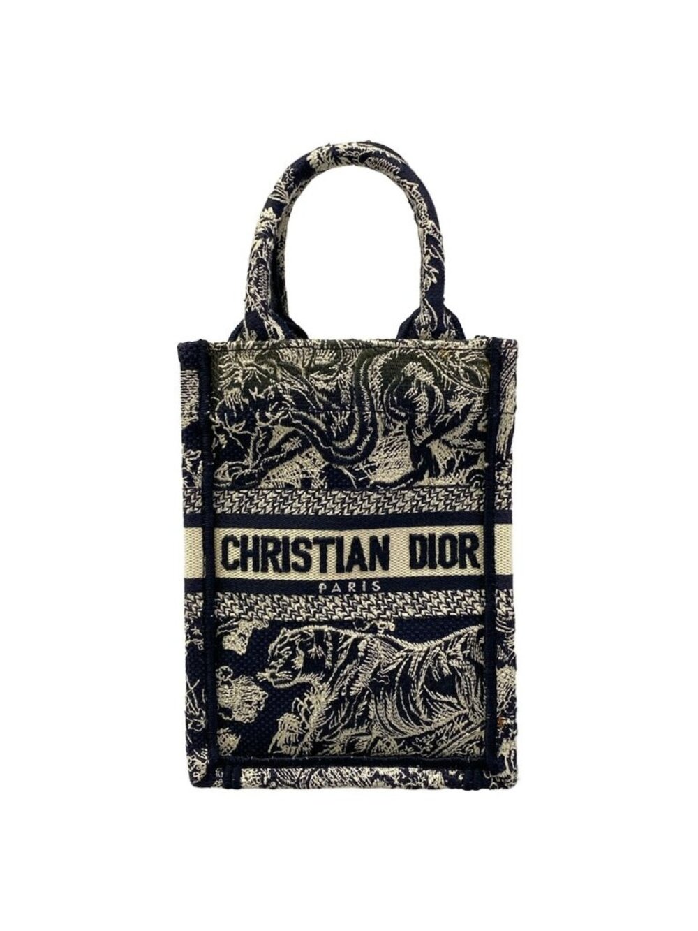 Dior Tote Book Mini Phone Dark Navy Ivory